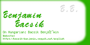 benjamin bacsik business card